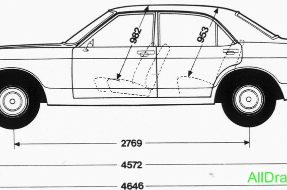 Fords Granada (1972) (Ford Granada (1972)) are drawings of the car